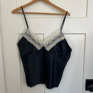 Vintage Twiggy Lace Satin Tank Top